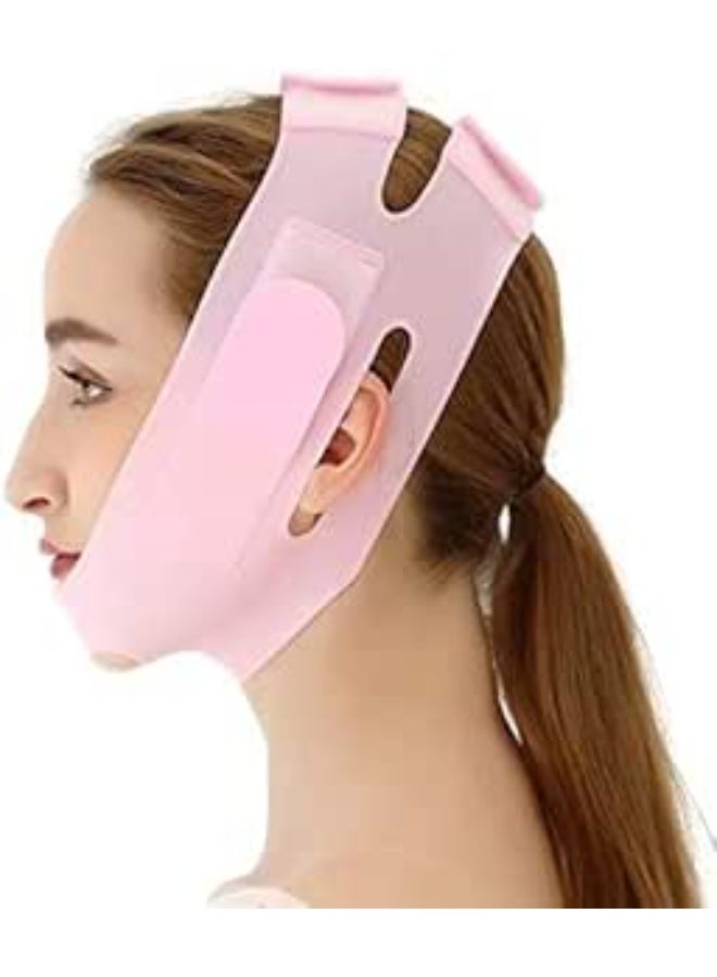 Silicone V-Face Lifting Mask, Ergonomic Facial Slimming Belt for Chin and Cheek Firming, Double Chin Reducer and Skin Tightening Bandage for Men and Women. - Image 1